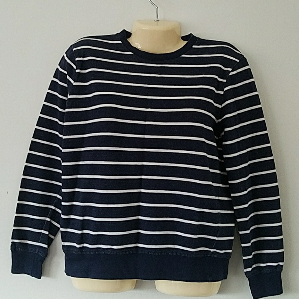 ASOS Dark Blue and White Stripe Sweatshirt